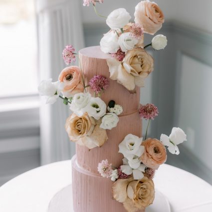 Love in Bloom Cakes featured in Alyssa and Fayaz’s Romantically Elegant Wedding At Deer Creek…