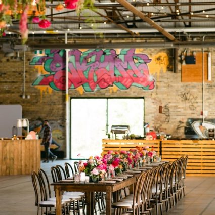 Evergreen Brick Works featured in Igor and Rachel’s Boho-Chic Rustic Wedding at Evergreen Brick…