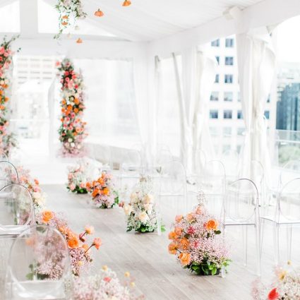 The Flower 597 featured in Sarah and Dave’s Bloomful Modern Wedding at Malaparte