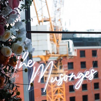 Marquee Marc featured in Sarah and Dave’s Bloomful Modern Wedding at Malaparte