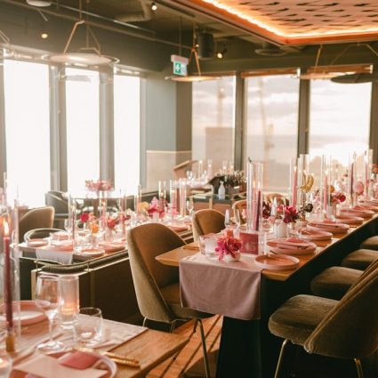 Paper Palette featured in Daniela and Ario’s Tropical Modern Wedding at Canoe Restaurant