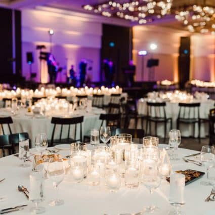 Reznick Event Carpets featured in Annie and Oliver’s Enchanting Candlelight Wedding at Park Hya…