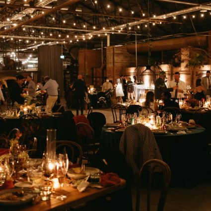 Arcadian Event Venues featured in Jensen and Matt’s Earthy-Chic Wedding at Evergreen Brickworks