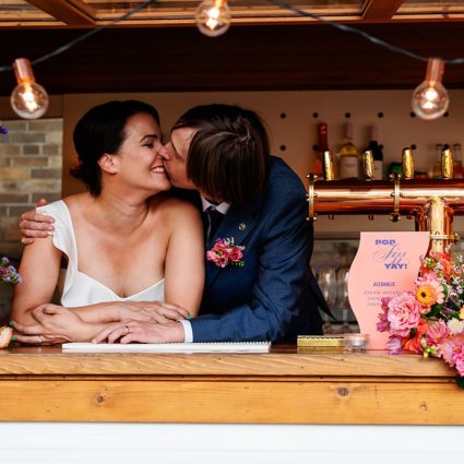 Thumbnail for An Iridescent and Groovy Pop-Up Chapel Wedding at Evergreen Brick Works