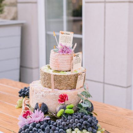 Cheese Boutique featured in Jasmine and Mateo’s Lively Rustic Elegance at Chateau Des Cha…
