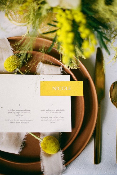 A Mimosa And Emerald Inspo Styled Shoot