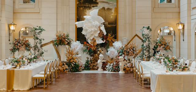 Gold Chairs, Giant Peonies: A Windsor Arms Wedding for the Books