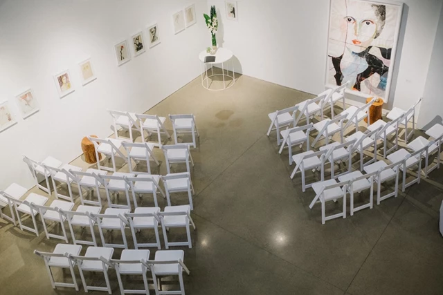 The Gallery space with 22' ceilings.