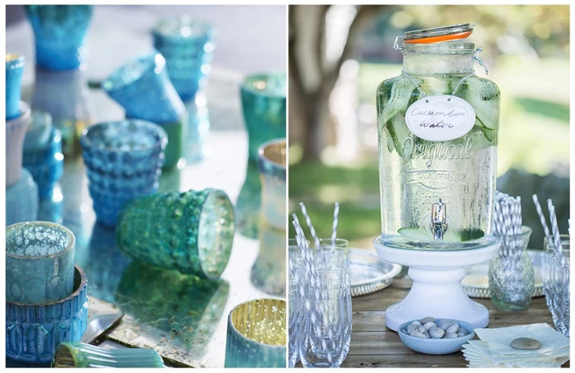 Stylish votives in a selection of heart stopping hues and the authentic Kilner beverage dispensers are forever favorites.