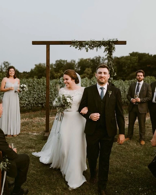 Beautiful Becker's Bride in her A line gown.