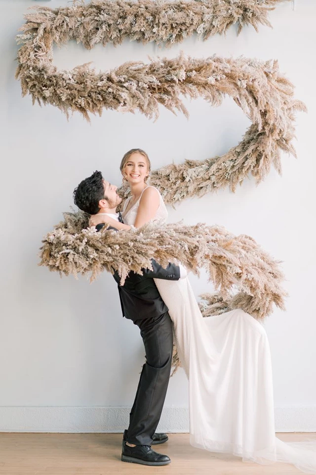 Custom Pampas Grass Spiral Arch