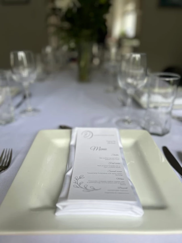 Menus created specifically for each event.