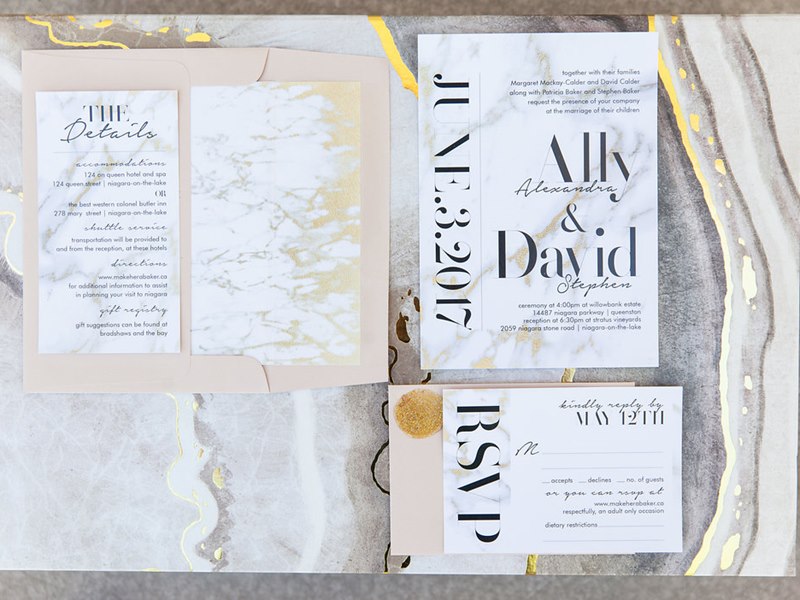 Marble and Gold Modern Invitation