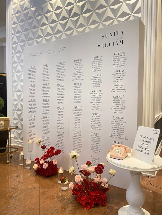 8ft x 8ft Seating Chart