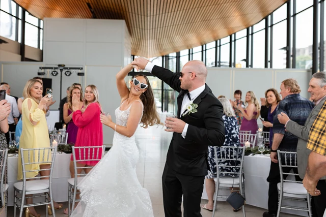 Bride and Groom Entrance Spencer's at the Waterfront