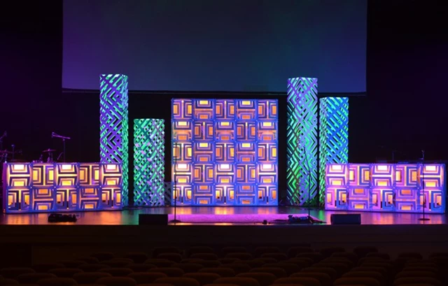 Need stage set designs? We got you! Our Set Shop designs and can custom build just about anything to fit your needs and brand #stagebuild