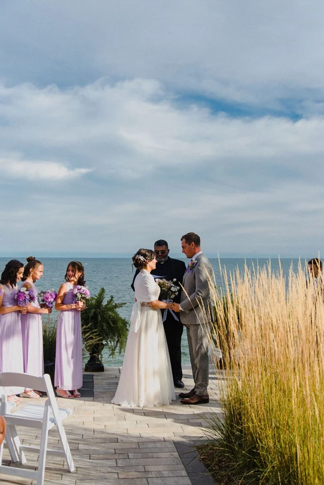 Wedding by the waterfront.