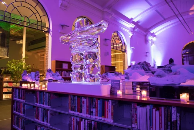 Inuksuk sculpture in a unqiue library venue.