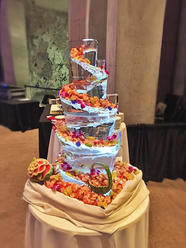 Add some height to your shrimp station with this eye catching ice sculpture, we call a hot rod!