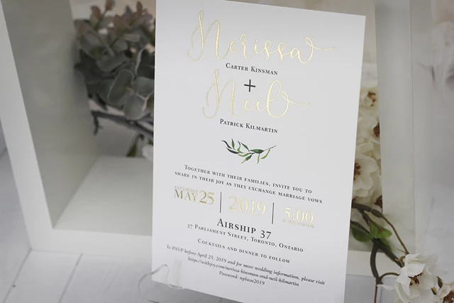 Classy Gold Foil Wedding Invitation