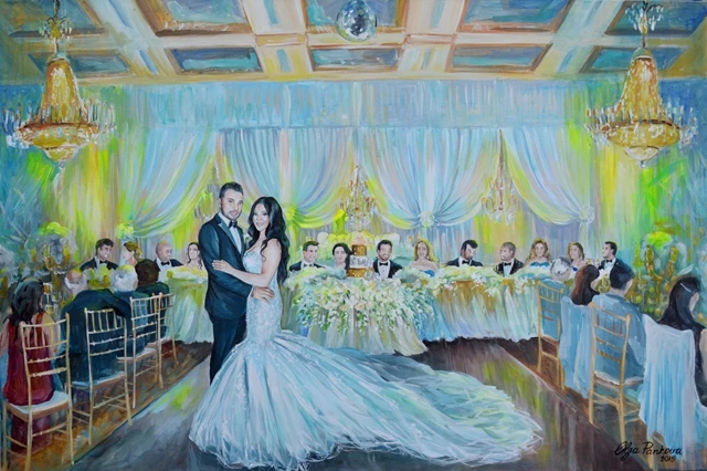Entertainment: Live Wedding Painter Toronto | Olga Pankova Portrait Artist 26