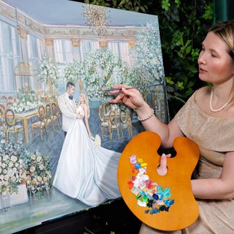 Entertainment: Live Wedding Painter Toronto | Olga Pankova Portrait Artist 10