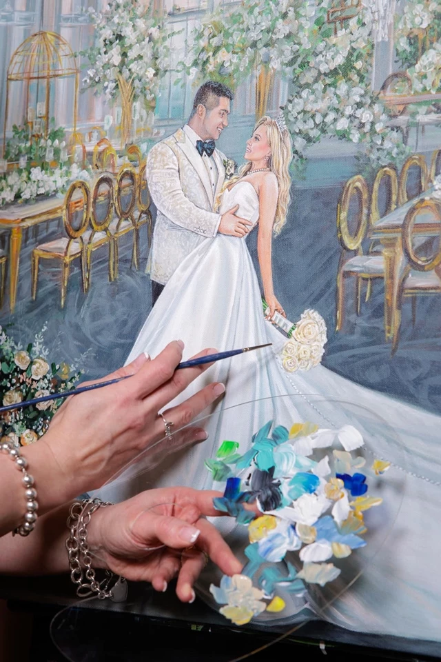 Entertainment: Live Wedding Painter Toronto | Olga Pankova Portrait Artist 11