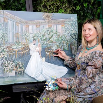 Entertainment: Live Wedding Painter Toronto | Olga Pankova Portrait Artist 9