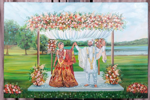 Entertainment: Live Wedding Painter Toronto | Olga Pankova Portrait Artist 24