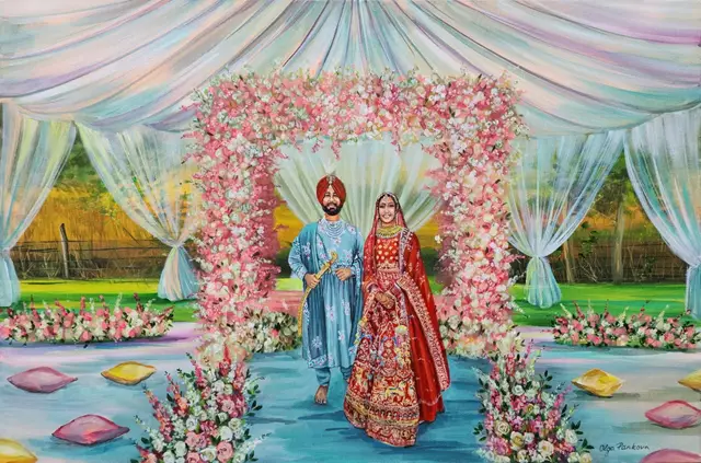 Entertainment: Live Wedding Painter Toronto | Olga Pankova Portrait Artist 21