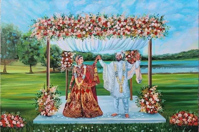 Entertainment: Live Wedding Painter Toronto | Olga Pankova Portrait Artist 18