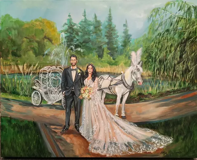 Entertainment: Live Wedding Painter Toronto | Olga Pankova Portrait Artist 15