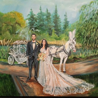 Entertainment: Live Wedding Painter Toronto | Olga Pankova Portrait Artist 15