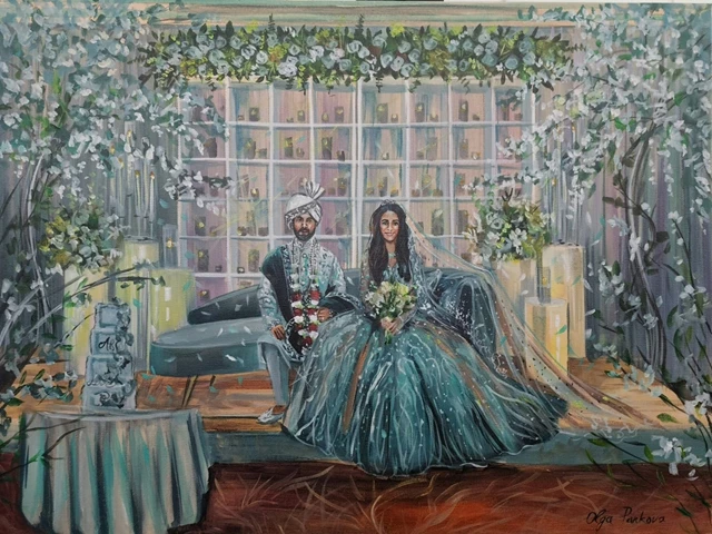 Entertainment: Live Wedding Painter Toronto | Olga Pankova Portrait Artist 14