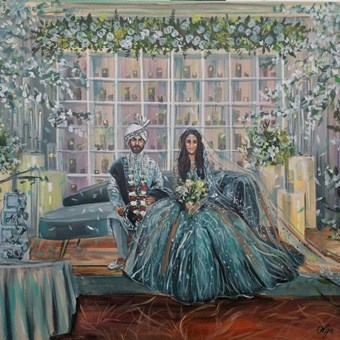 Entertainment: Live Wedding Painter Toronto | Olga Pankova Portrait Artist 14