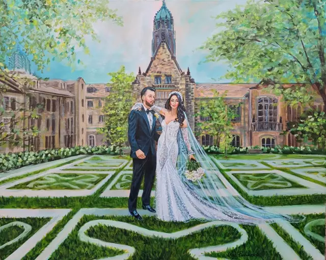 Entertainment: Live Wedding Painter Toronto | Olga Pankova Portrait Artist 13