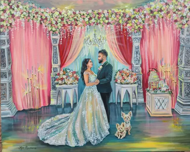 Entertainment: Live Wedding Painter Toronto | Olga Pankova Portrait Artist 1