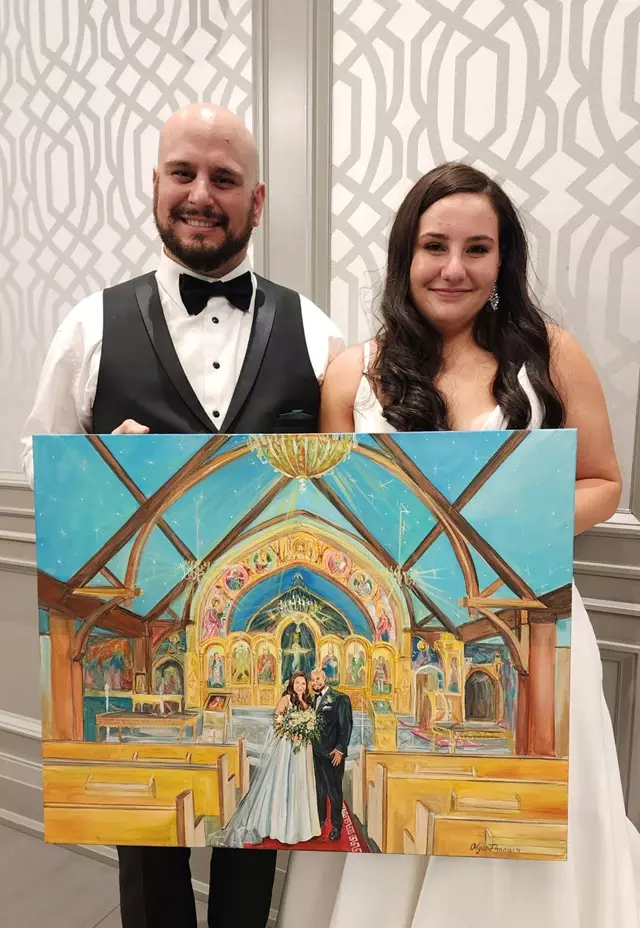 Entertainment: Live Wedding Painter Toronto | Olga Pankova Portrait Artist 4