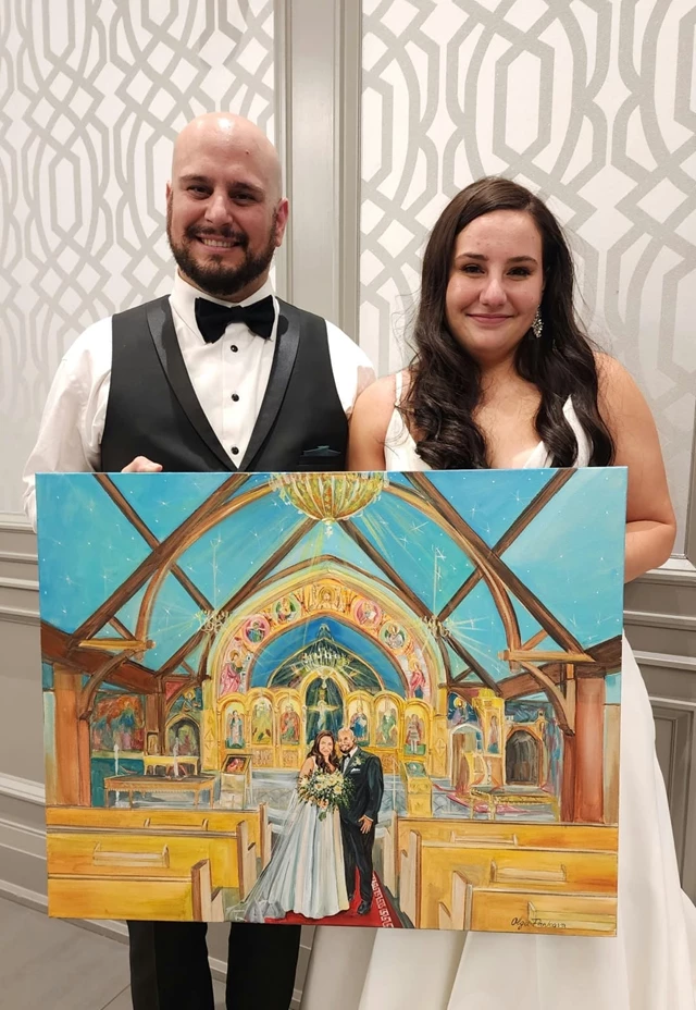 Entertainment: Live Wedding Painter Toronto | Olga Pankova Portrait Artist 7