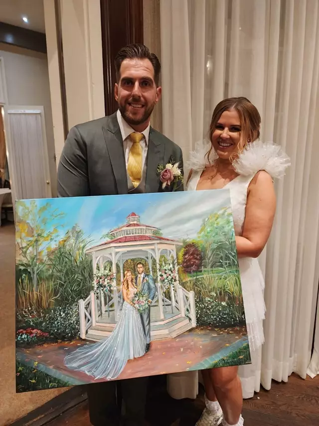 Entertainment: Live Wedding Painter Toronto | Olga Pankova Portrait Artist 6