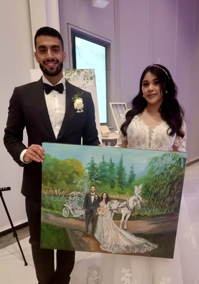Entertainment: Live Wedding Painter Toronto | Olga Pankova Portrait Artist 5