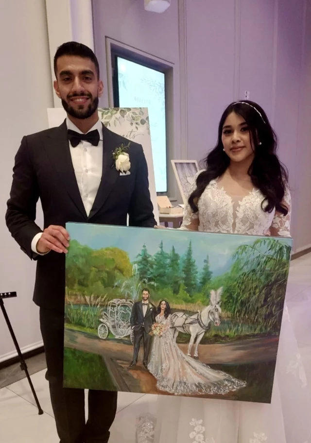 Entertainment: Live Wedding Painter Toronto | Olga Pankova Portrait Artist 3