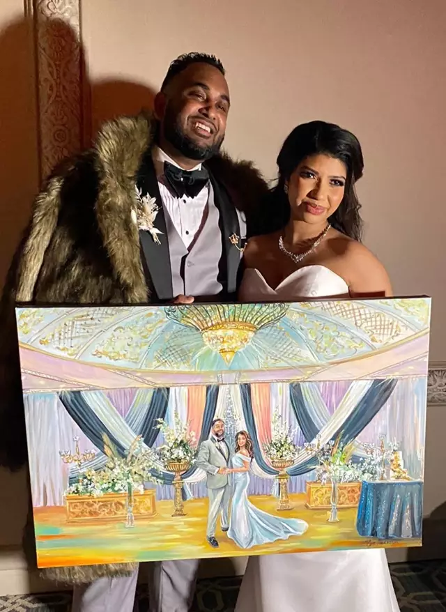 Entertainment: Live Wedding Painter Toronto | Olga Pankova Portrait Artist 9