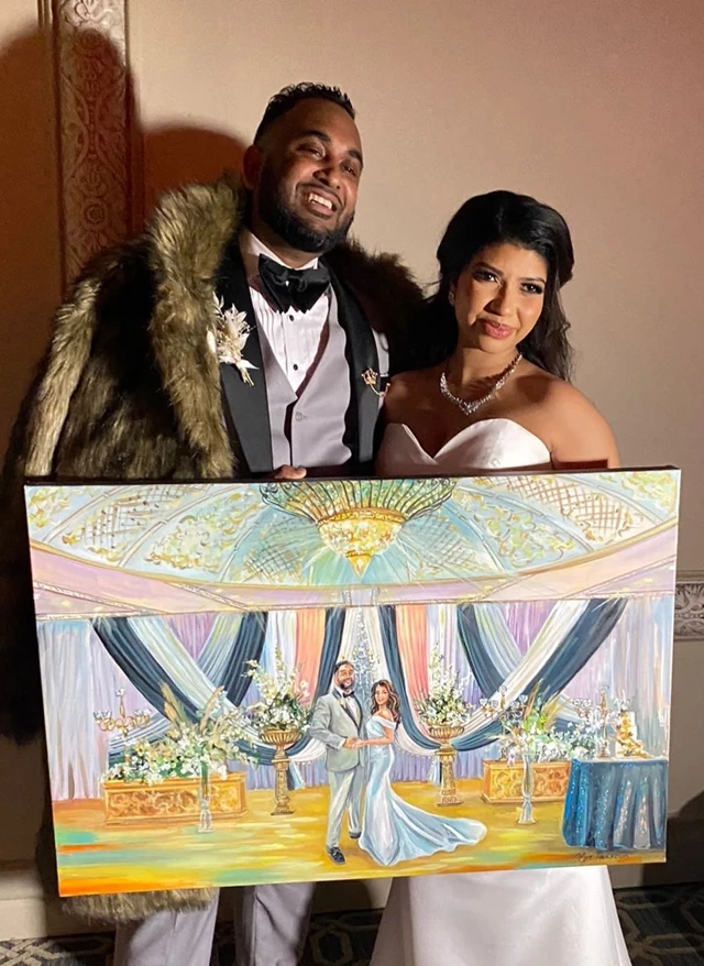 Entertainment: Live Wedding Painter Toronto | Olga Pankova Portrait Artist 2
