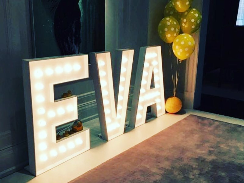 Birthday party, EVA, Marquee Letters