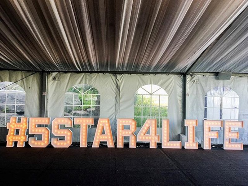 Corporate Event Hashtag, #5STAR4LIFE, Marquee Letters