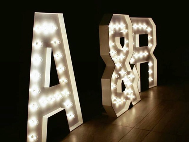 Engagement initials, A&R, Marquee Letters