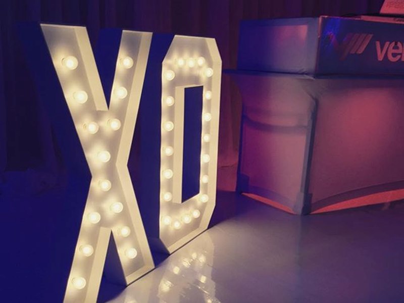 XO Marquee Letters for a Wedding