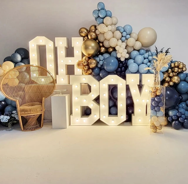 Baby Shower - Marquees, Full Balloon Garland, Focal Chair, Florals