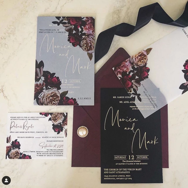 Foil Pressed Vellum Invitation